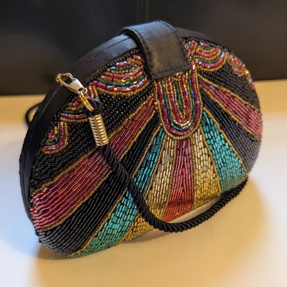 Bob Mackie Beaded Clutch in Black, Gold, Red, Teal - Picture 4 of 13